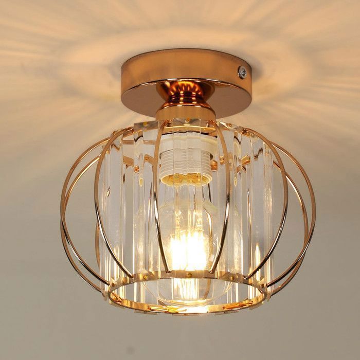Lámpara de techo moderna de cristal DORLINK – Diseño cuadrado – Casquillo E27 – Potencia máxima: 40 W – Iluminación para dormitorio o pasillo – Bombilla no incluida