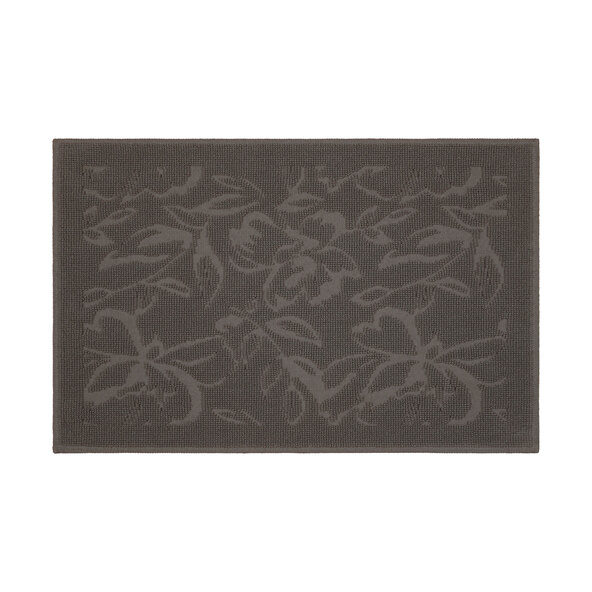 Flower bath mat, 2-piece set, anthracite