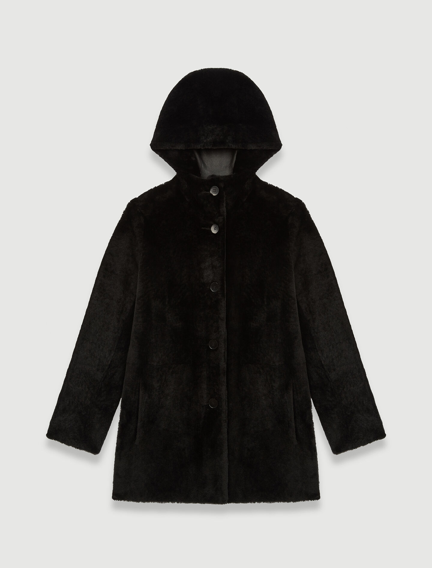 Palton reversibil din sherpa - Negru