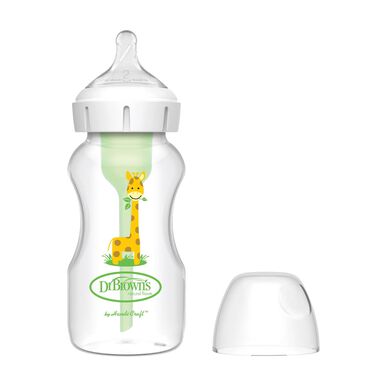 Dr. Brown's kūdikių dieglius slopinantis plačiu kaklu aprūpintas buteliukas kūdikiams, 3M, 270 ml