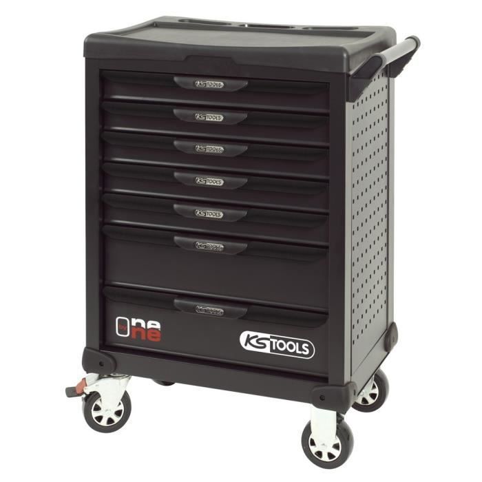 Carro de taller - Vacío - 7 cajones - KS Tools - 823.0007 - Negro - Carro de un cajón - Carga máxima por cajón: 45 kg