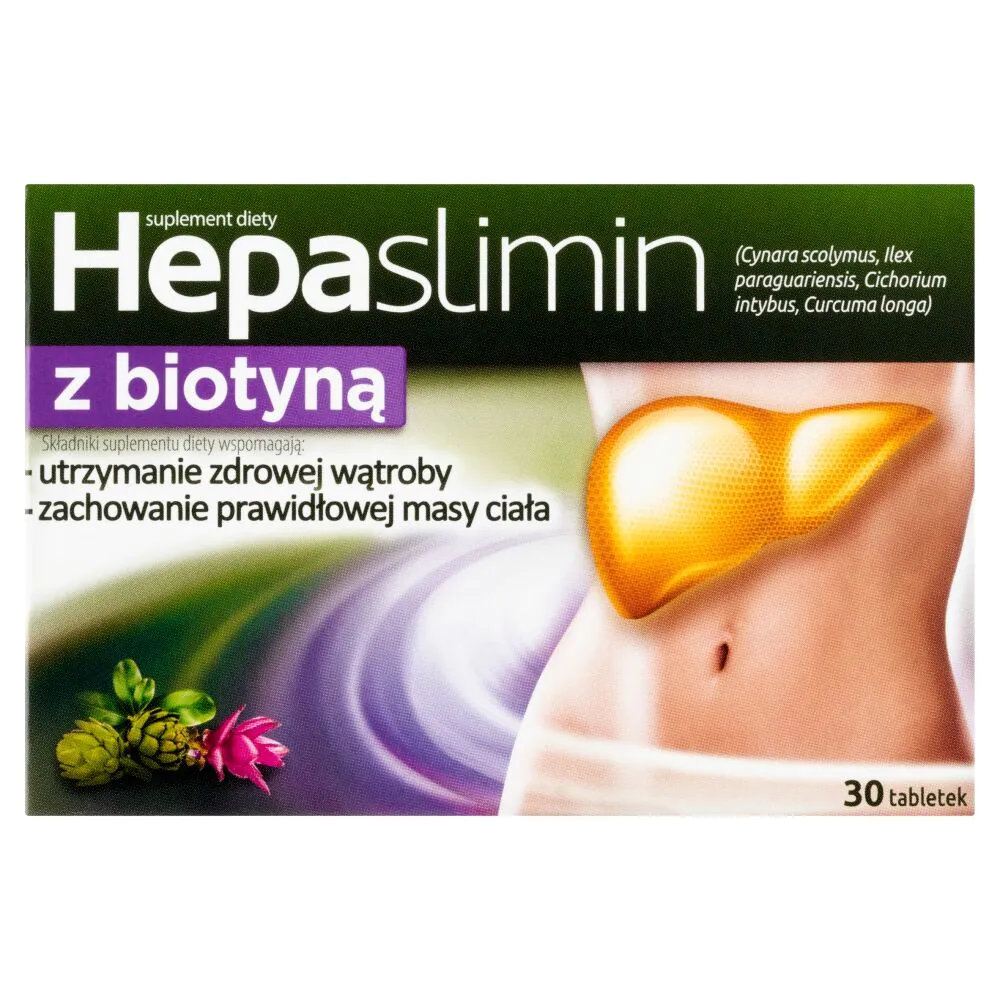 Hepaslimin z Biotyną, Preparat wspomagający pracę wątroby, Tabletki