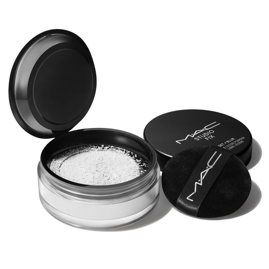 MAC Powder Fix Pro rinkinys + Blur nesvarbi biri pudra - 12 g
