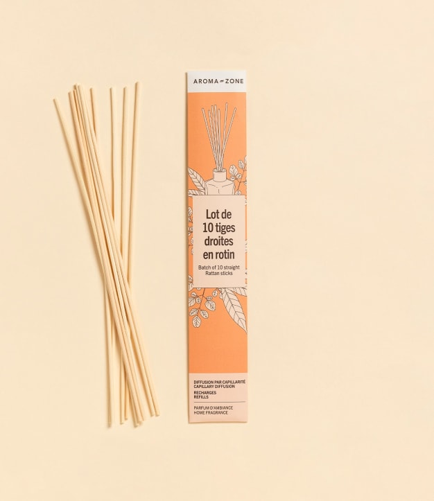 Tiges droites en rotin (lot de 10)