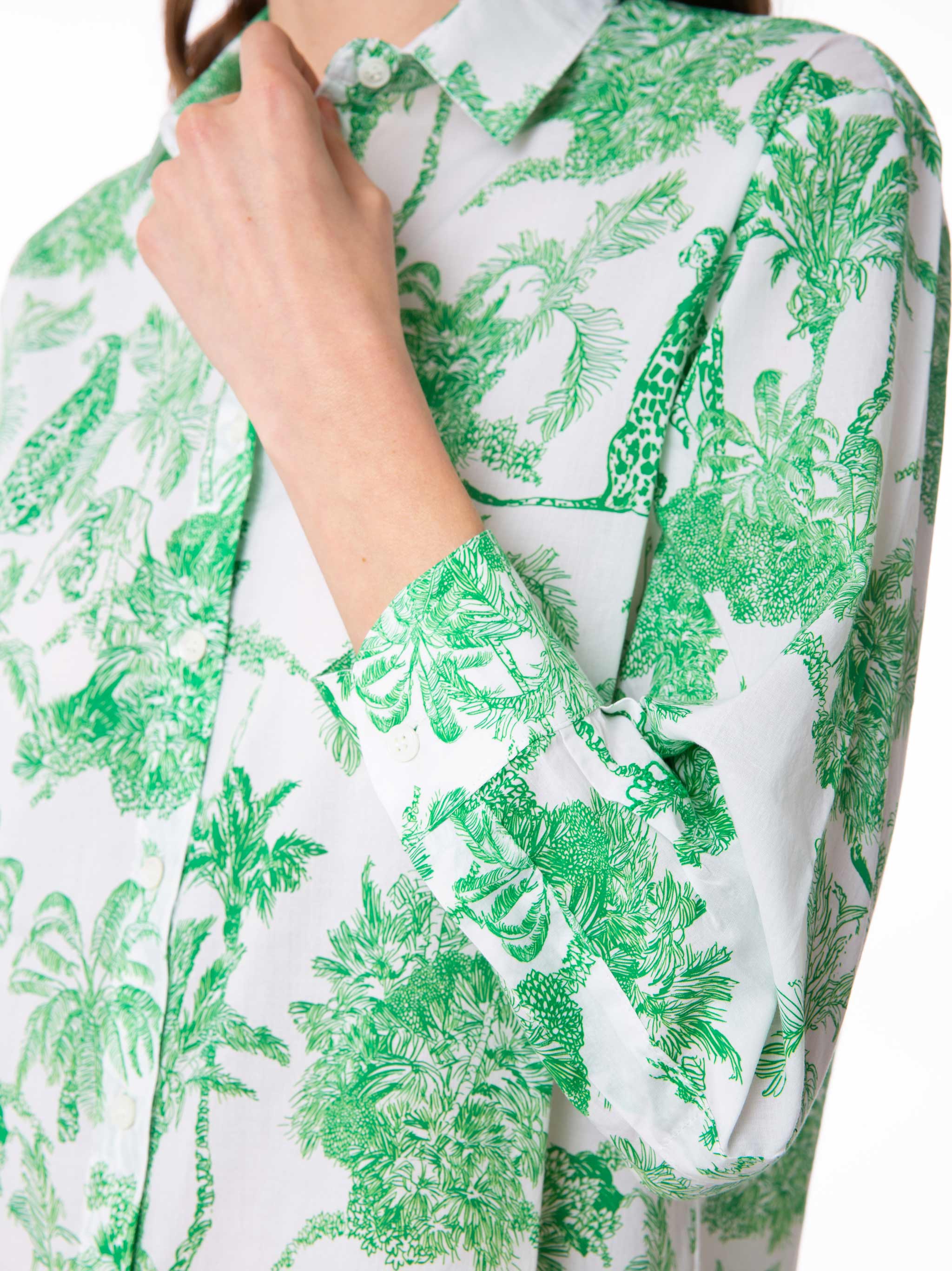 Dames katoenen blouse met toileprint van jouy