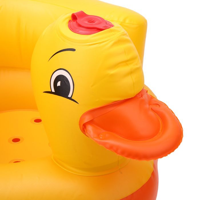SALALIS - Inflatable Yellow Duck Baby Chair Sofa Bath Stool Safety Back Seat 60KG Load Capacity Oval Base