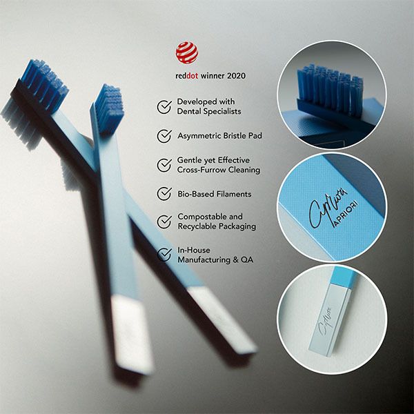 Cepillo de dientes suave APRIORI Peaceful Sky Silver