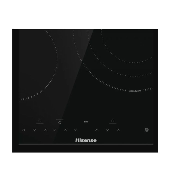 Piano cottura in vetroceramica Hisense da 60 cm a 3 fuochi, 5700 W, nero - E6332BSCE