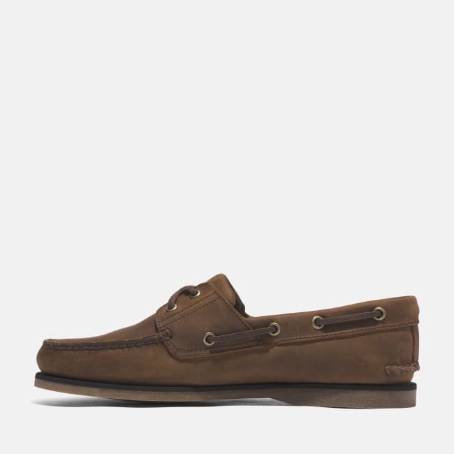 Scarpa da Barca in Pelle Classic da Uomo in                marrone medio