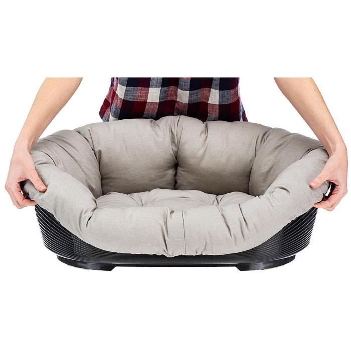 Cesta con cojín gris - Tamaño M - 64 x 48 x 25 cm - FERPLAST