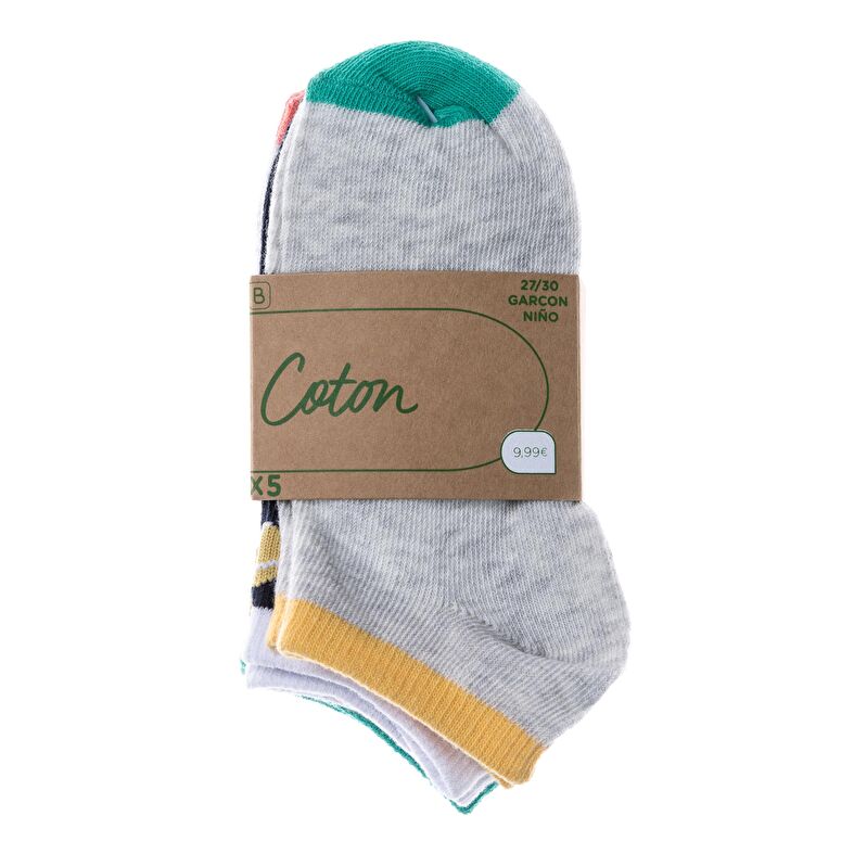 Mehrfarbige Sportsocken – 5er-Pack