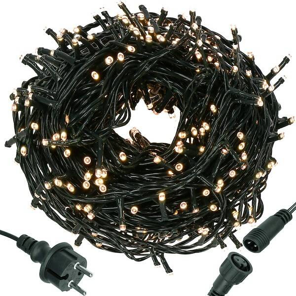 Lampki choinkowe 300 led biały ciepły 18m oświetlenie IP44