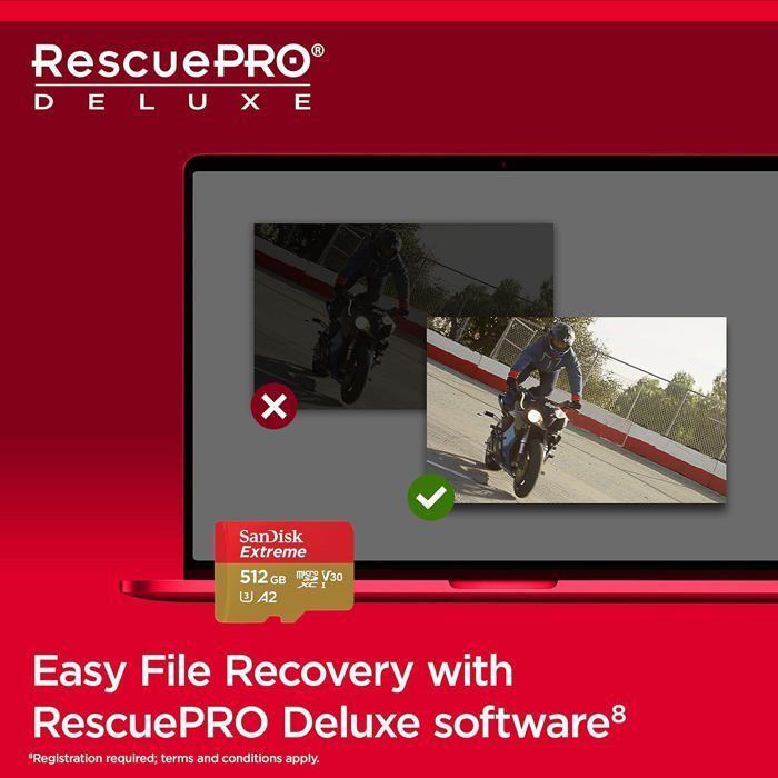 SanDisk Extreme 512GB microSDXC, Micro SD Card + SD Adapter, up to 190MB/s, for your smartphone, action camera, or drone