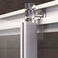 Schulte 80x80x190 cm reversible shower enclosure, 5 mm glass, complete shower cabin, pivot door, white, Juist