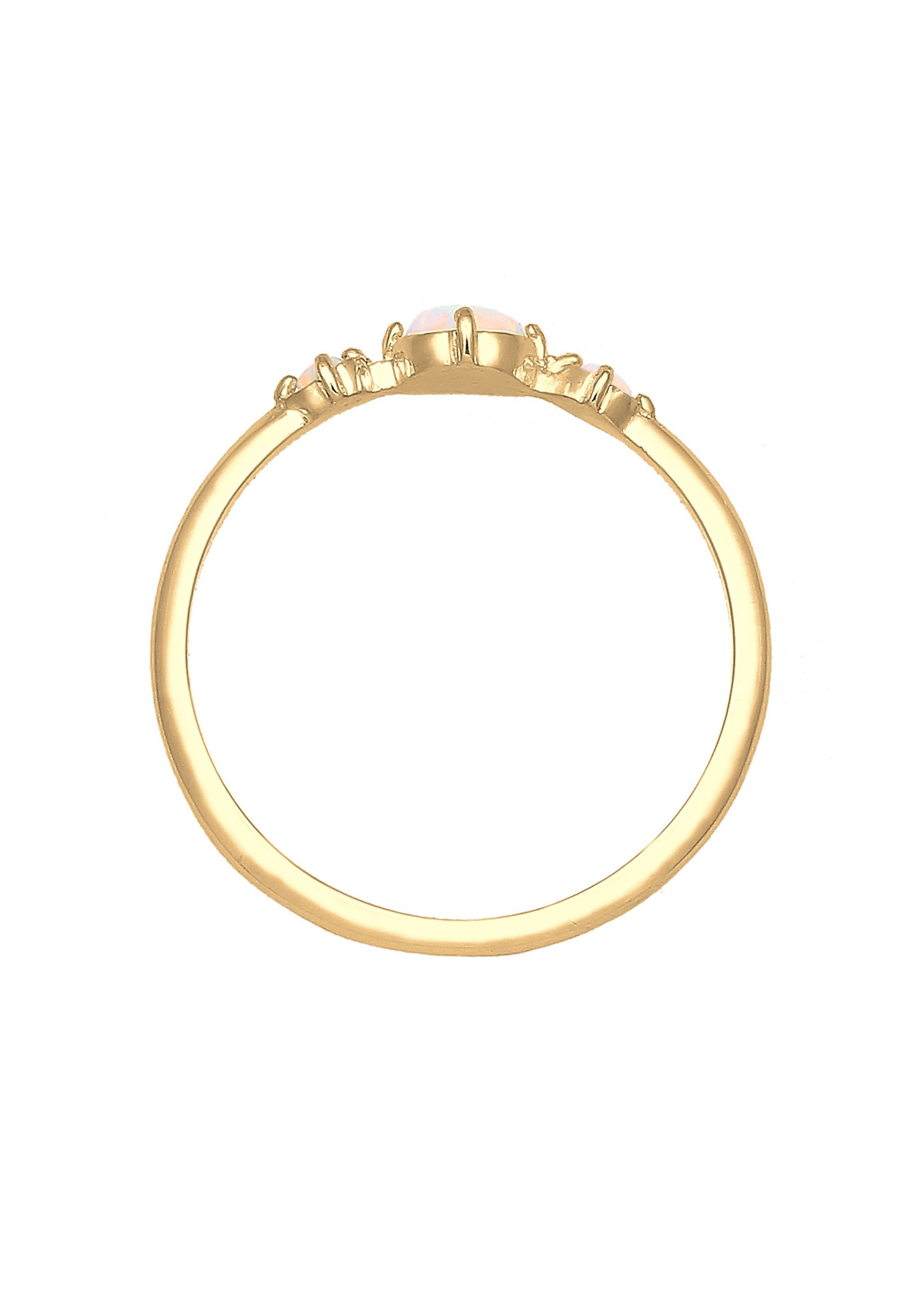 Elli Femmes Bande Géo Vintage Tendance avec Opale Synthétique en Argent Sterling 925