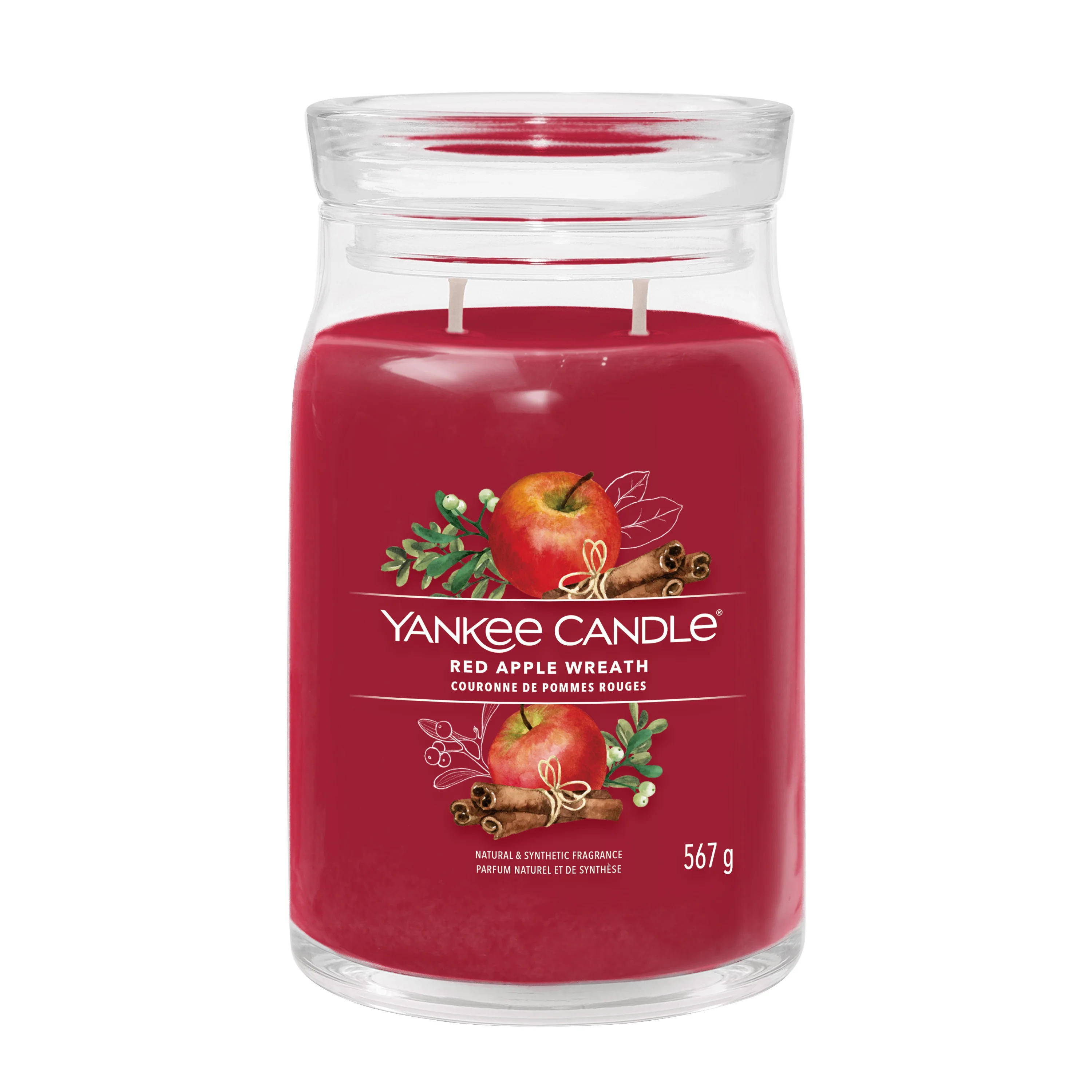 Signature Jar Candles Red Apple Wreath - Candela Profumata