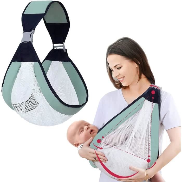 Portabebés transpirable - Marca - Modelo - Malla 3D ajustable - Hasta 18 kg - Verde