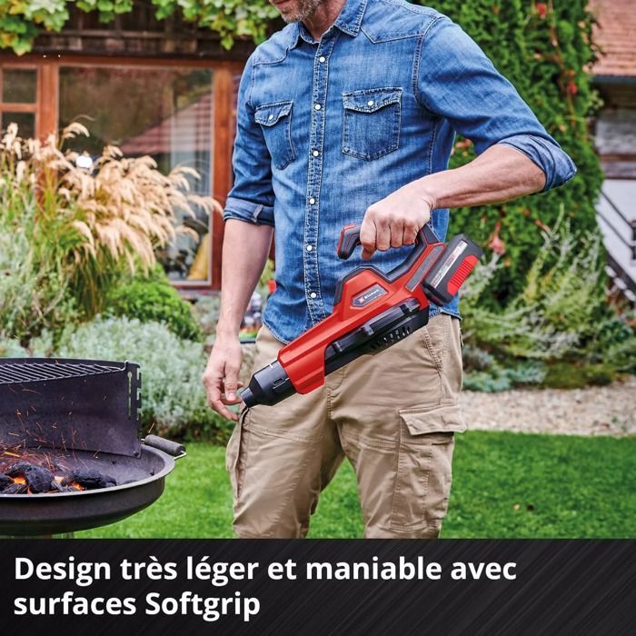 Einhell Souffleur de feuilles sans fil GE-UB 18/250 Li E Kit PXC (18V, 250 km/h) Livré avec Batterie 4,0 Ah et Chargeur