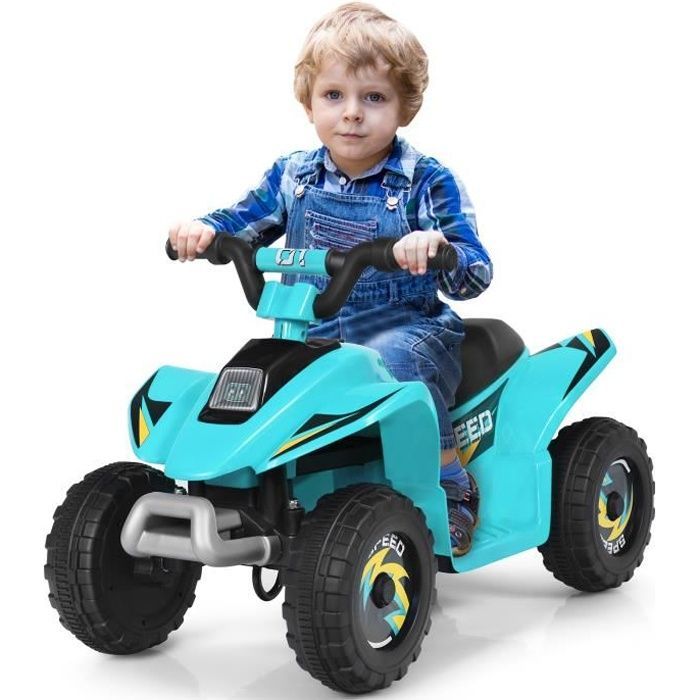 Quad eléctrico infantil DREAMADE - Botón de avance/retroceso - 4 ruedas antideslizantes - Azul
