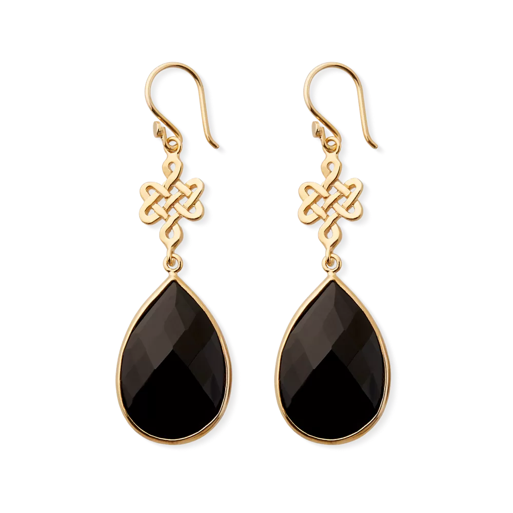 House of Rituals Infinity Pear Cut Earrings gold plated earrings with gemstone