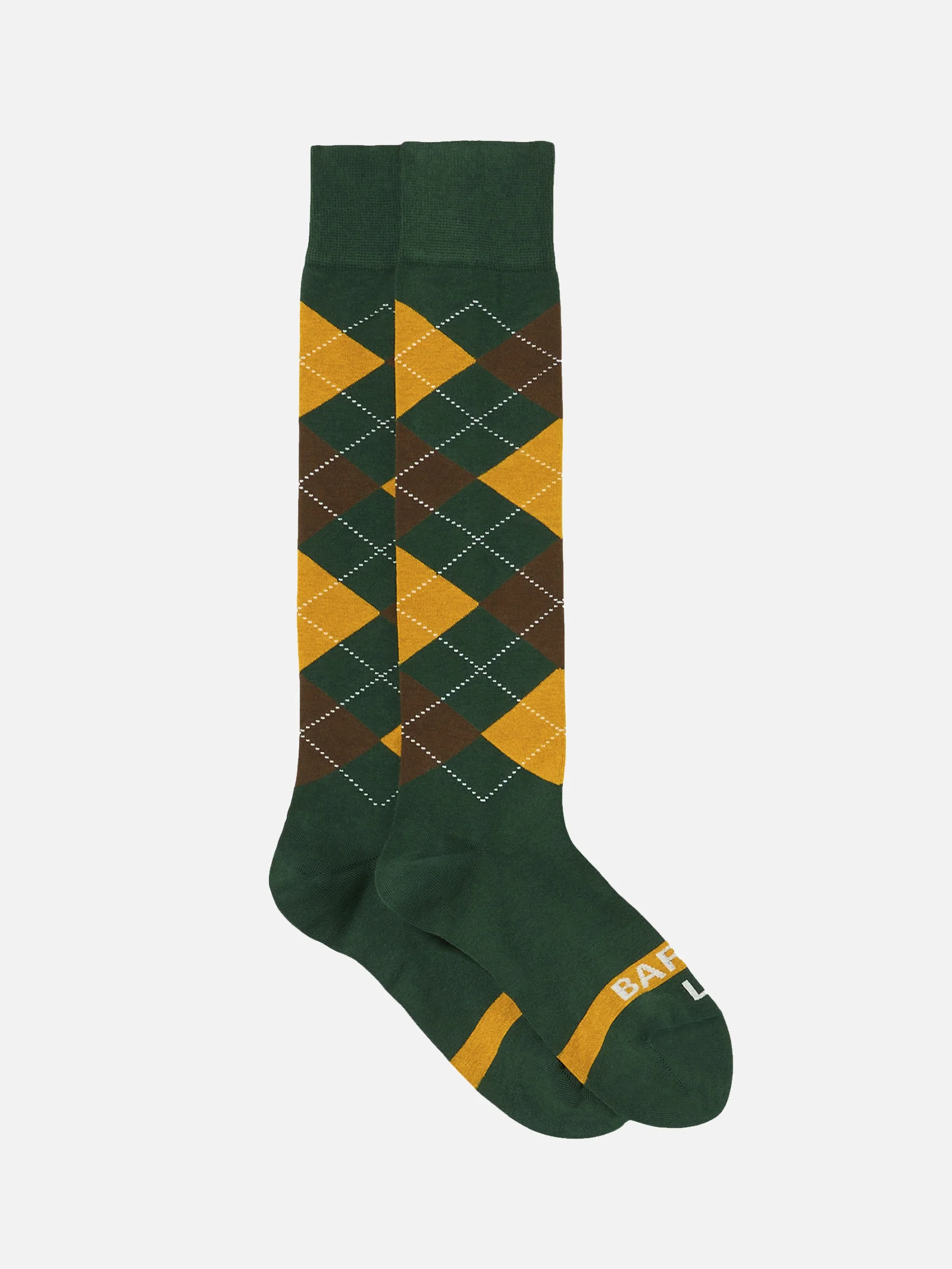 Chaussettes hautes pour hommes à motif losanges verts