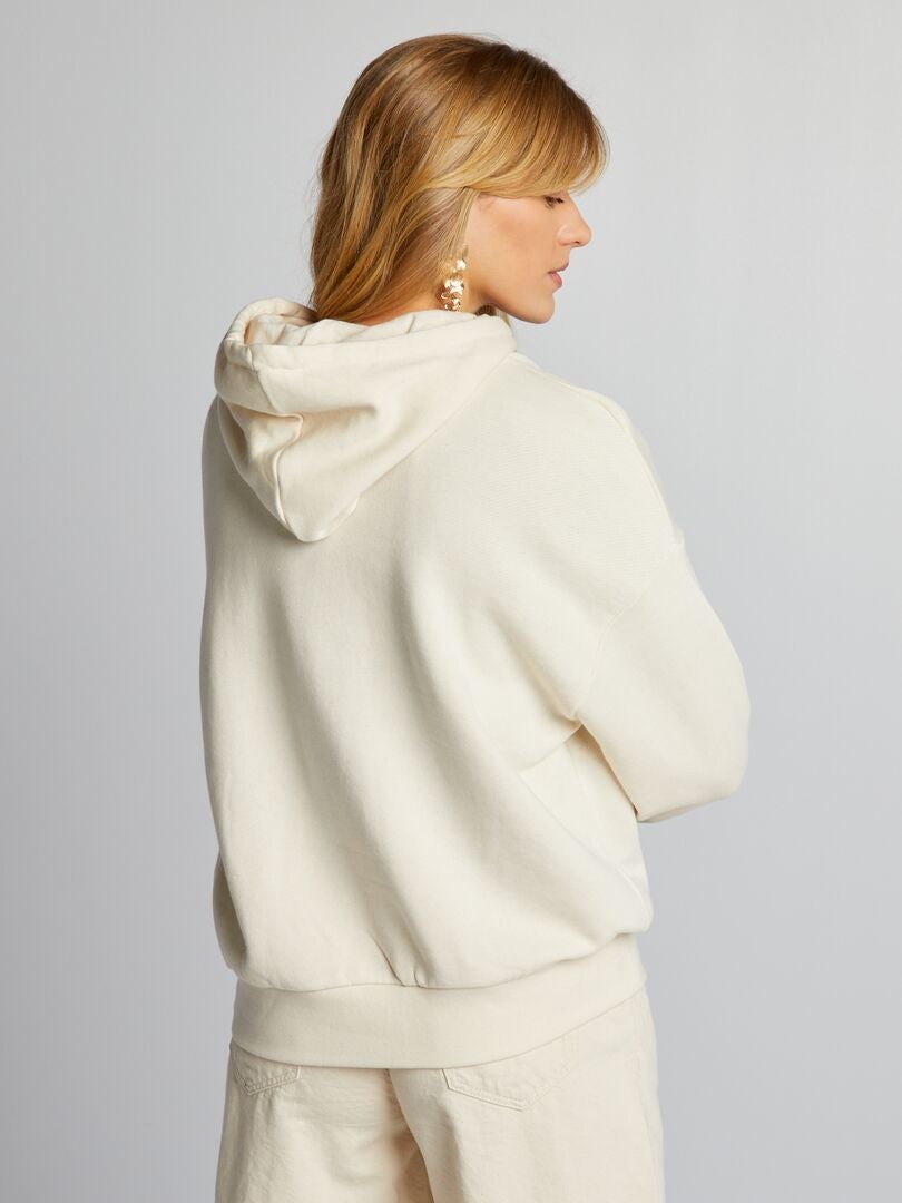 Fleece hoodie - BEIGE