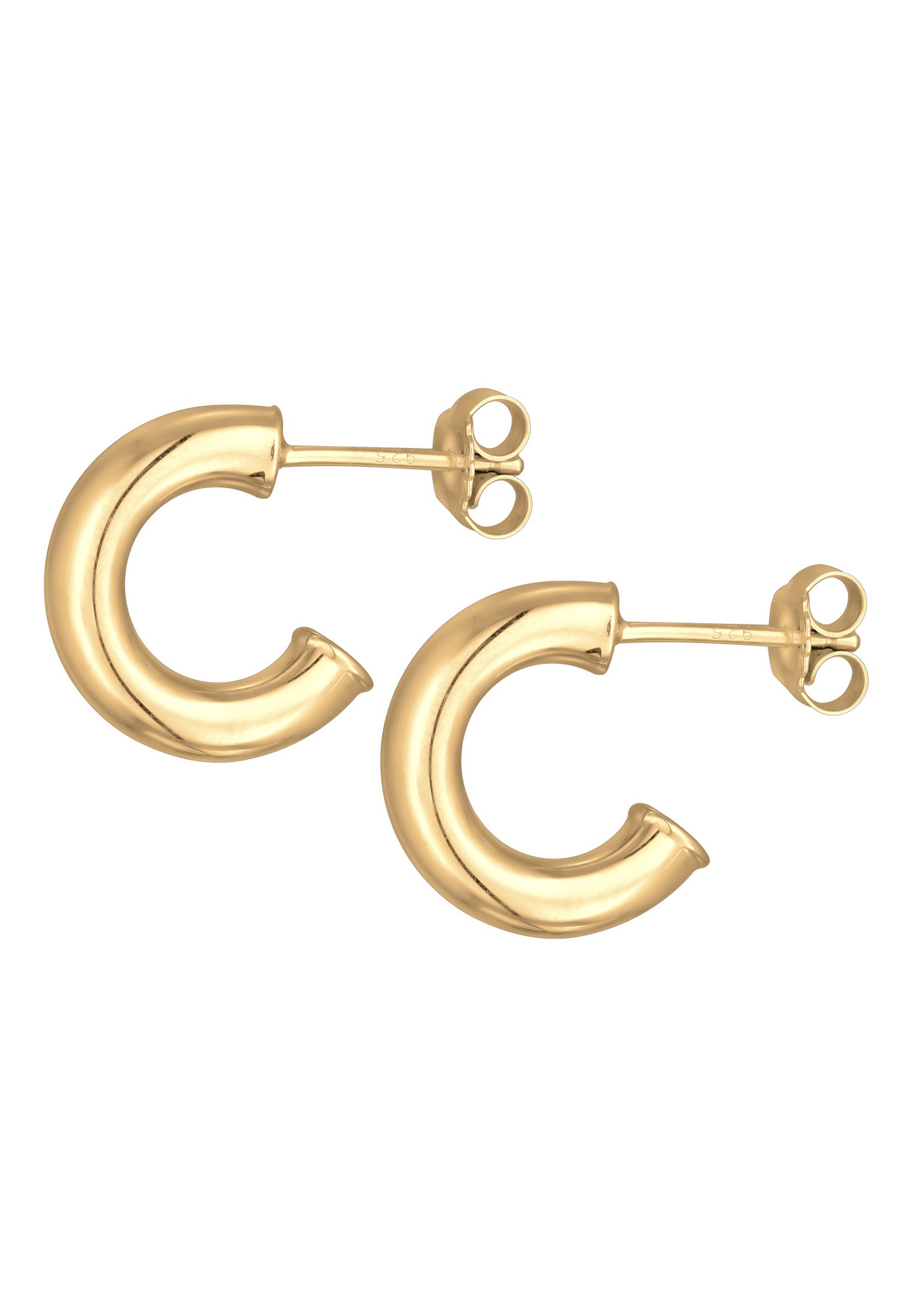 Elli Femmes Créoles Connecteur Chunky en Argent Sterling 925