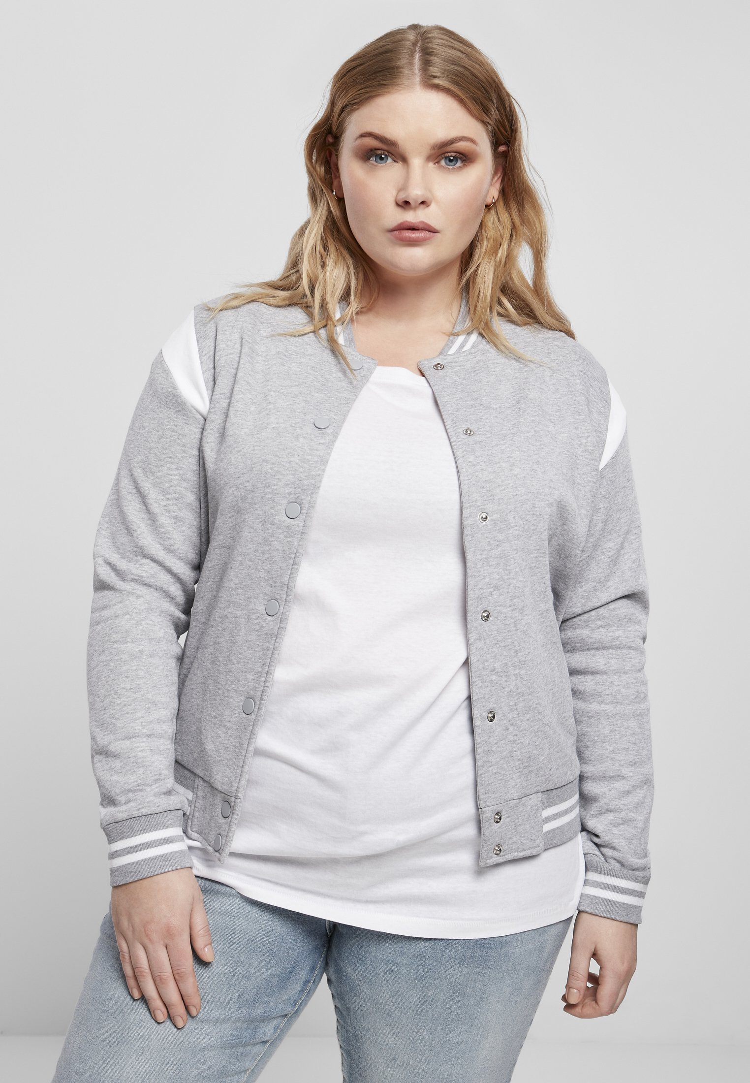 Bluza rozpinana Urban Classics - szaro-biała