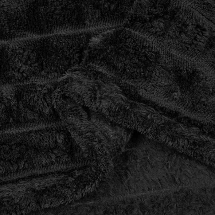 Manta/colcha moderna, suave y lujosa - Máximo confort - Manta negra de 150x130 cm de forro polar @EU567853
