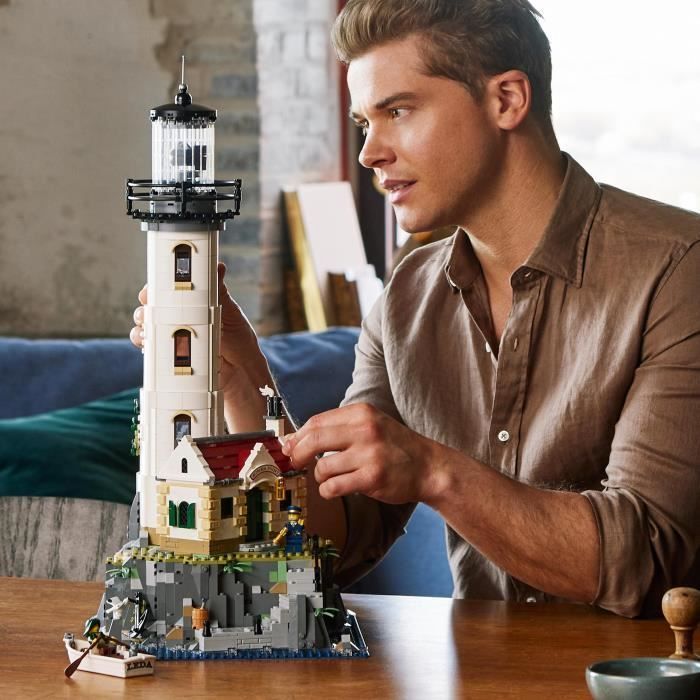 LEGO 21335 Ideas Motorized Lighthouse, Cdiscount Exclusive, Gift Idea, Home Decoration, with Sailor Minifigures, Activity