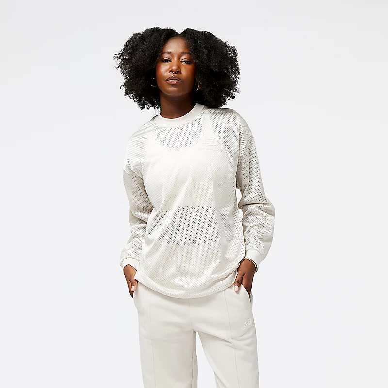 Femme Athletics Pearl Mesh Crew - MOONBEAM