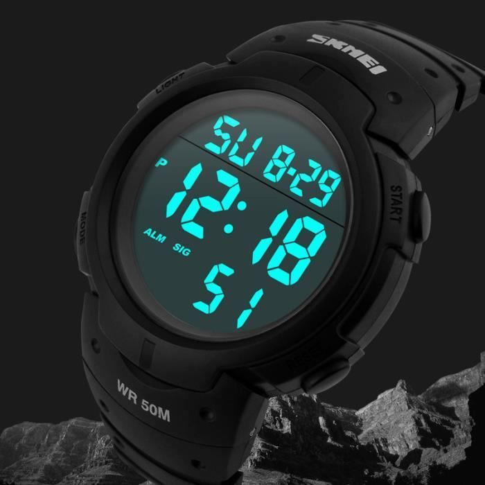Reloj deportivo digital para hombre SHARPHY, color negro.