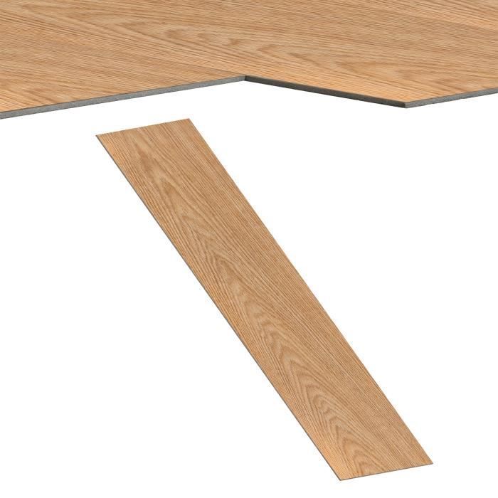 PVC flooring - AUFUN - Brown Oak - 18 planks - 2.51 m² - Anti-slip and insulating