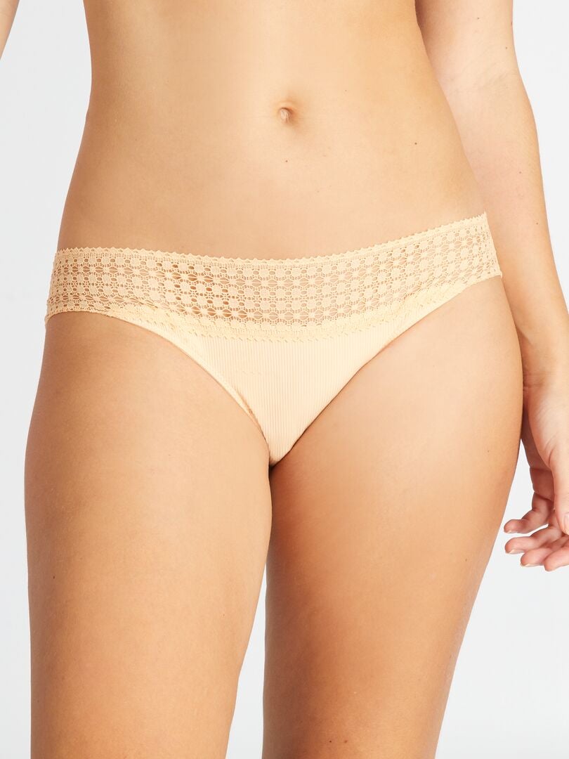 Calcinha com detalhes em renda - LARANJA