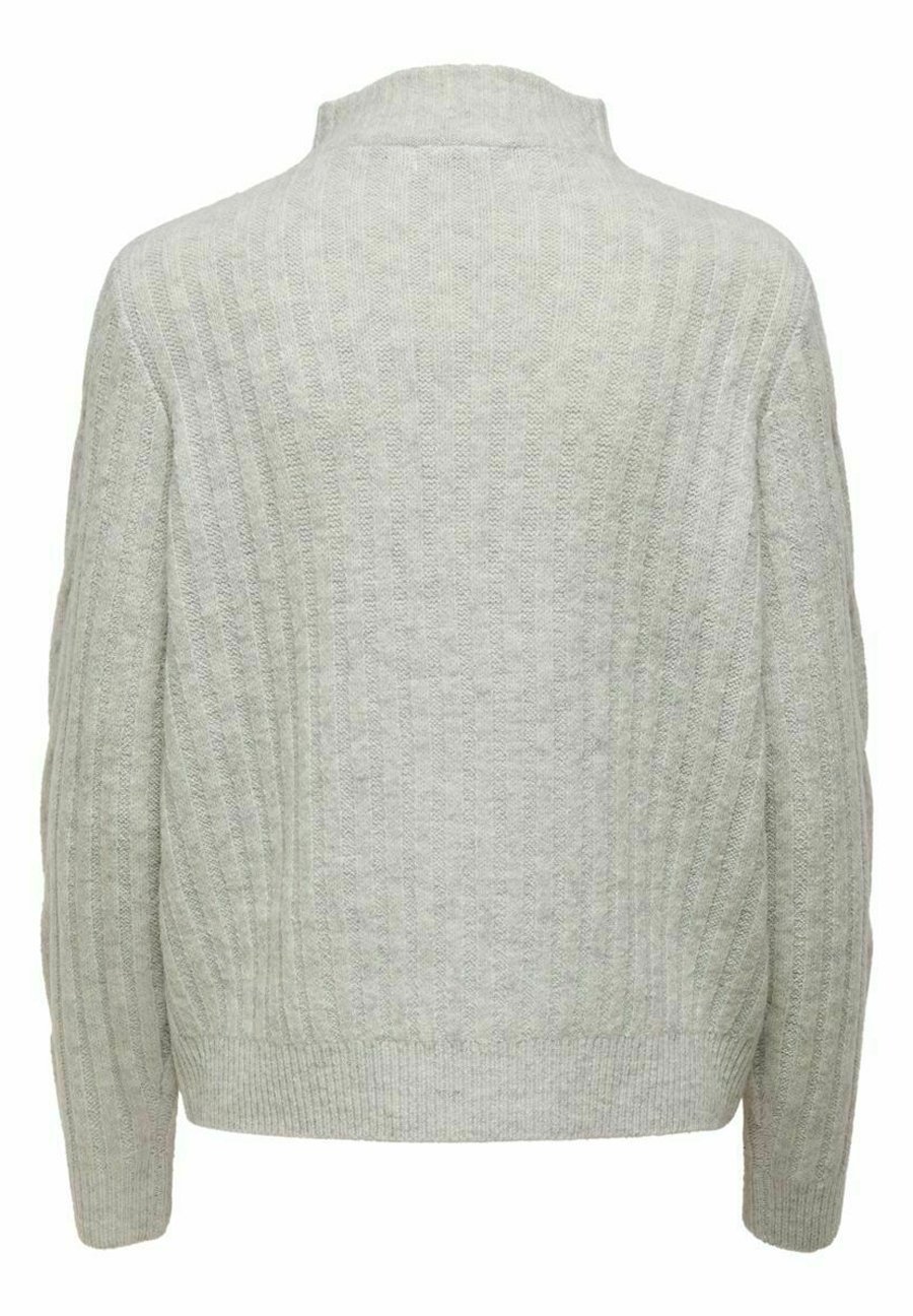 JDY ZIPPER BRAIDER - Maglione - grigio melange super chiaro