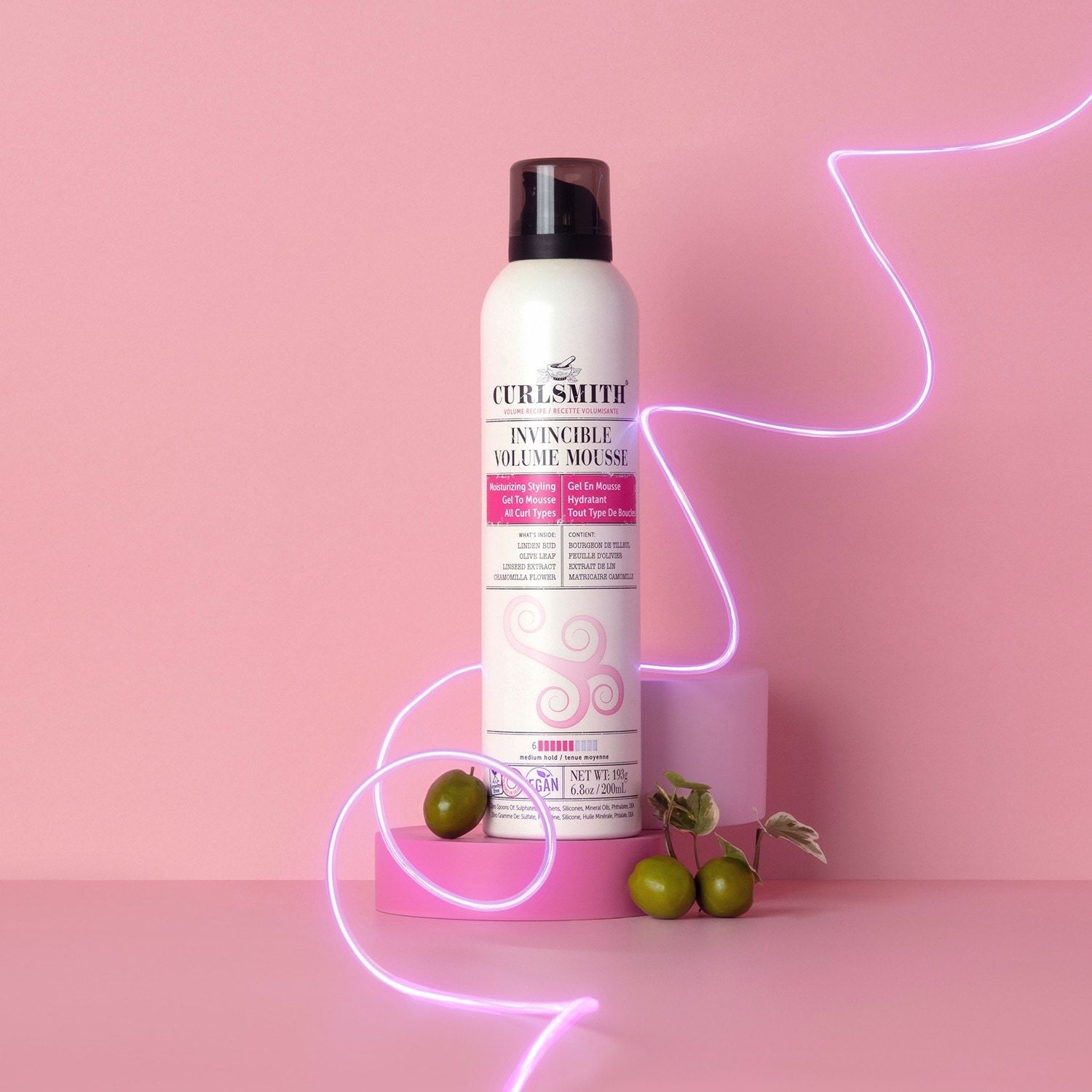 „Curlsmith“ plaukų putos „Invincible Volume Mousse“ – 201 ml