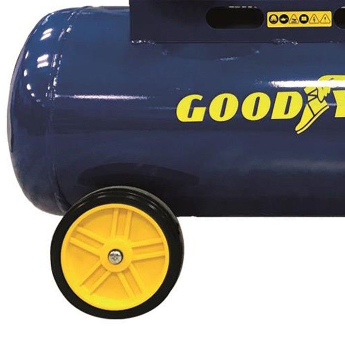Compresor de aire Goodyear de 100 L con transmisión por correa - 3 HP - 2250 W - 10 bar - Caudal de 350 L/min