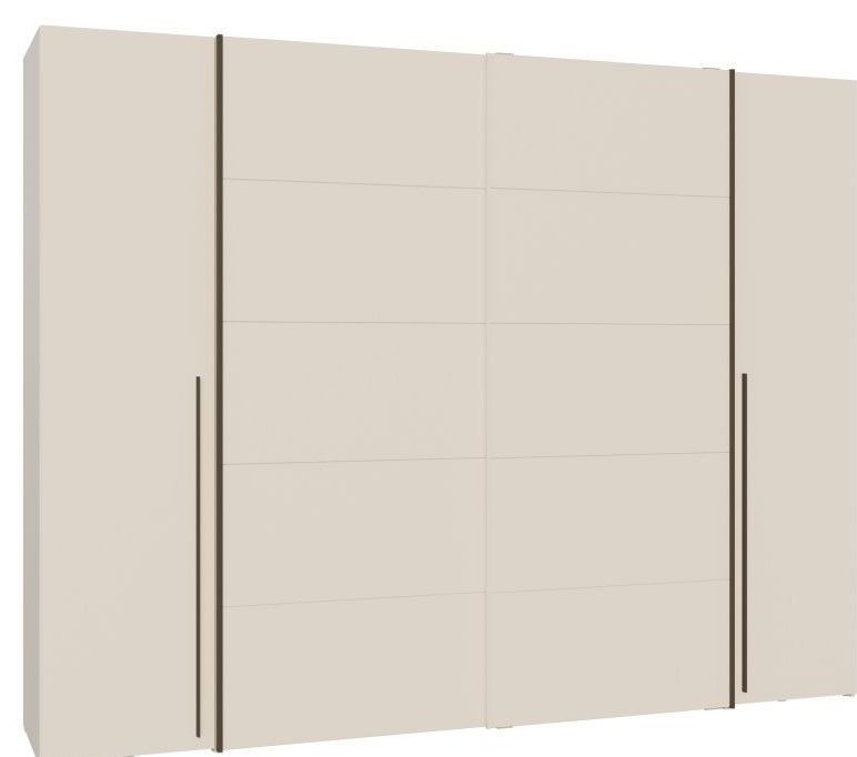 Armoire - Décor Sable- 2 portes battantes + 2 portes coulissantes -  L270 x P61 x H210cm - NARAGO