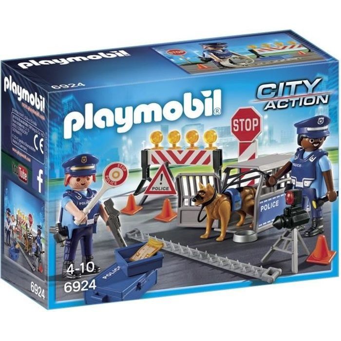 PLAYMOBIL 6924 Polizeisperre, Stadtgeschehen, Polizisten, 100 Teile, ab 4 Jahren