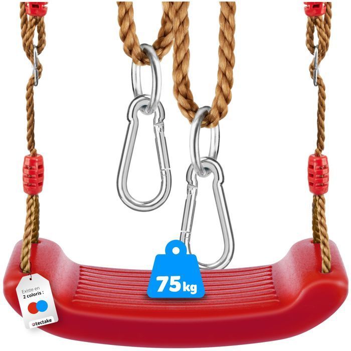COLUMPIO - TECTAKE - SWIFTY con asiento antideslizante, regulable en altura y resistente a la intemperie, soporta hasta 75 kg - Rojo
