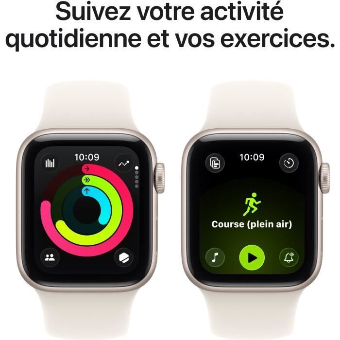 Apple Watch SE 3 GPS + Cellular - 40mm - Boîtier Starlight Aluminium  - Bracelet Starlight Sport Band - S/M