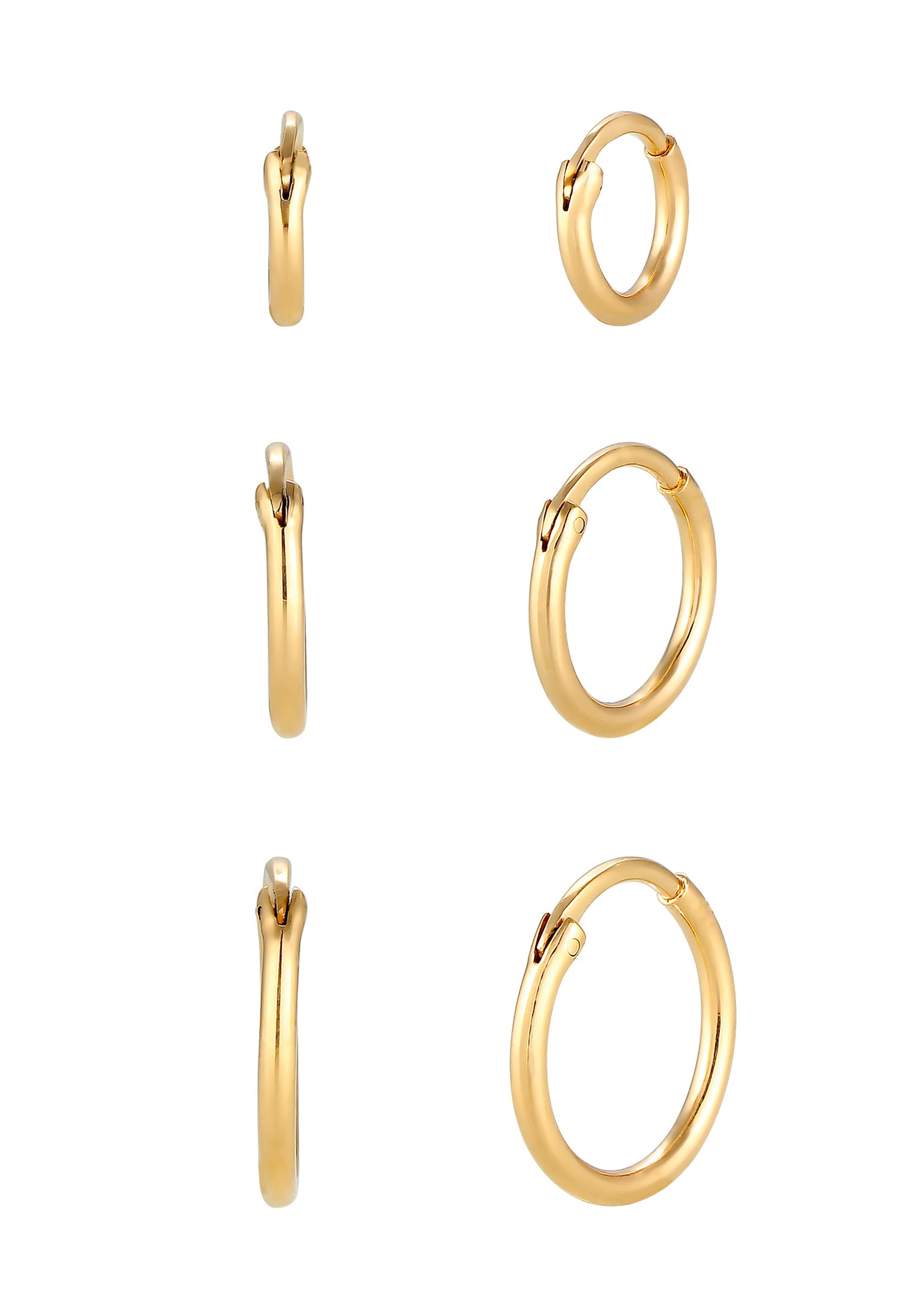 Elli Femmes Créoles Set Trio Basique Must-Have Tendance en Argent Sterling 925