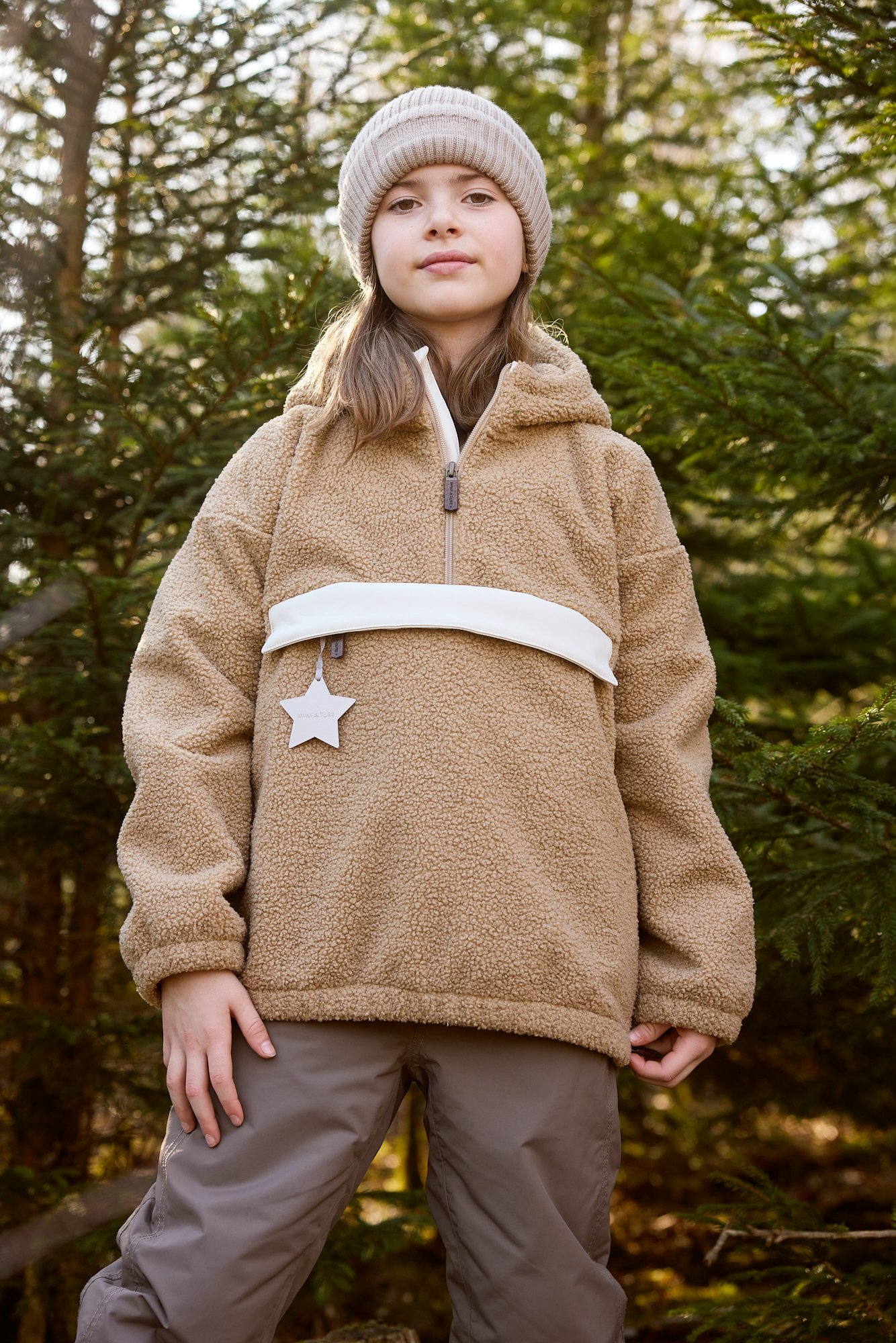 MINI A TURE MATARMAN UNISEX - Felpa con cappuccio - travertino beige