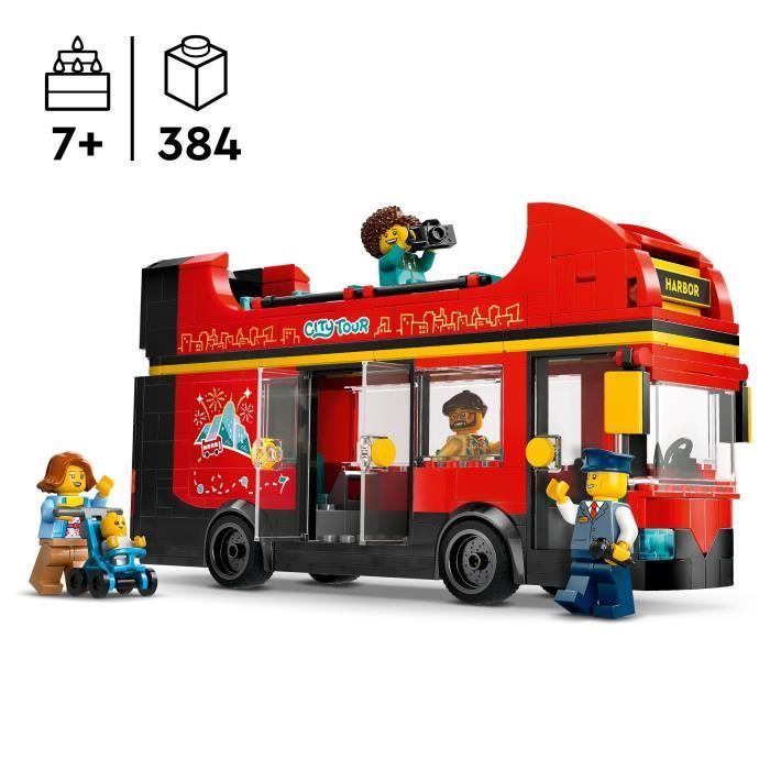 LEGO® City 60407 Le bus rouge à deux étages, bus jouet, véhicule pour enfants dès 7 ans