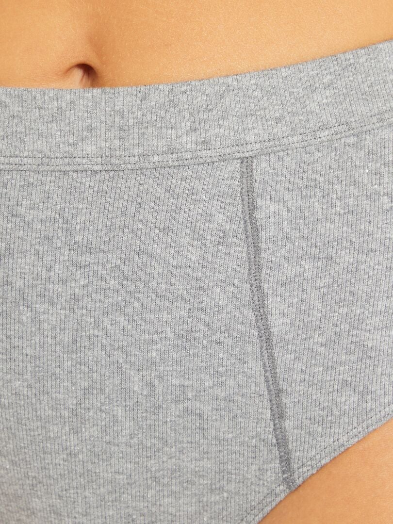 Conjunto de 2 cuecas caneladas de algodão - CINZA