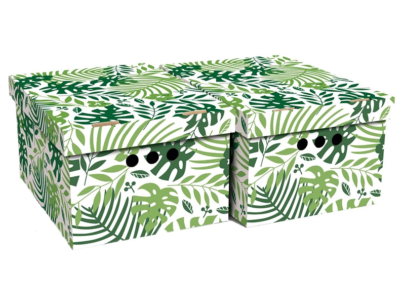 Komplet 2 pudeł kartonowych Tropical 22x25 cm