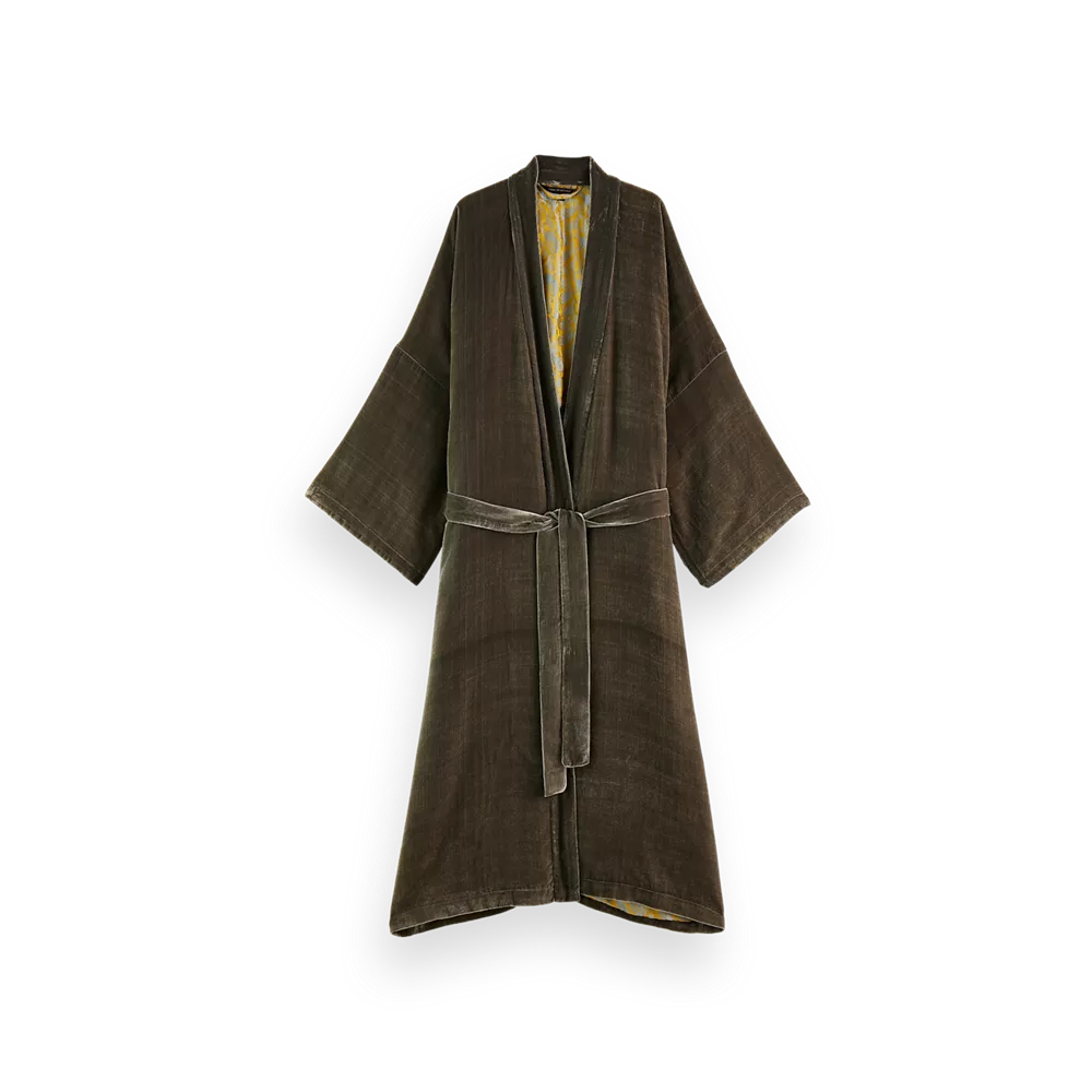 Kimono largo de terciopelo de seda viscosa de la colección Saigon de House of Rituals