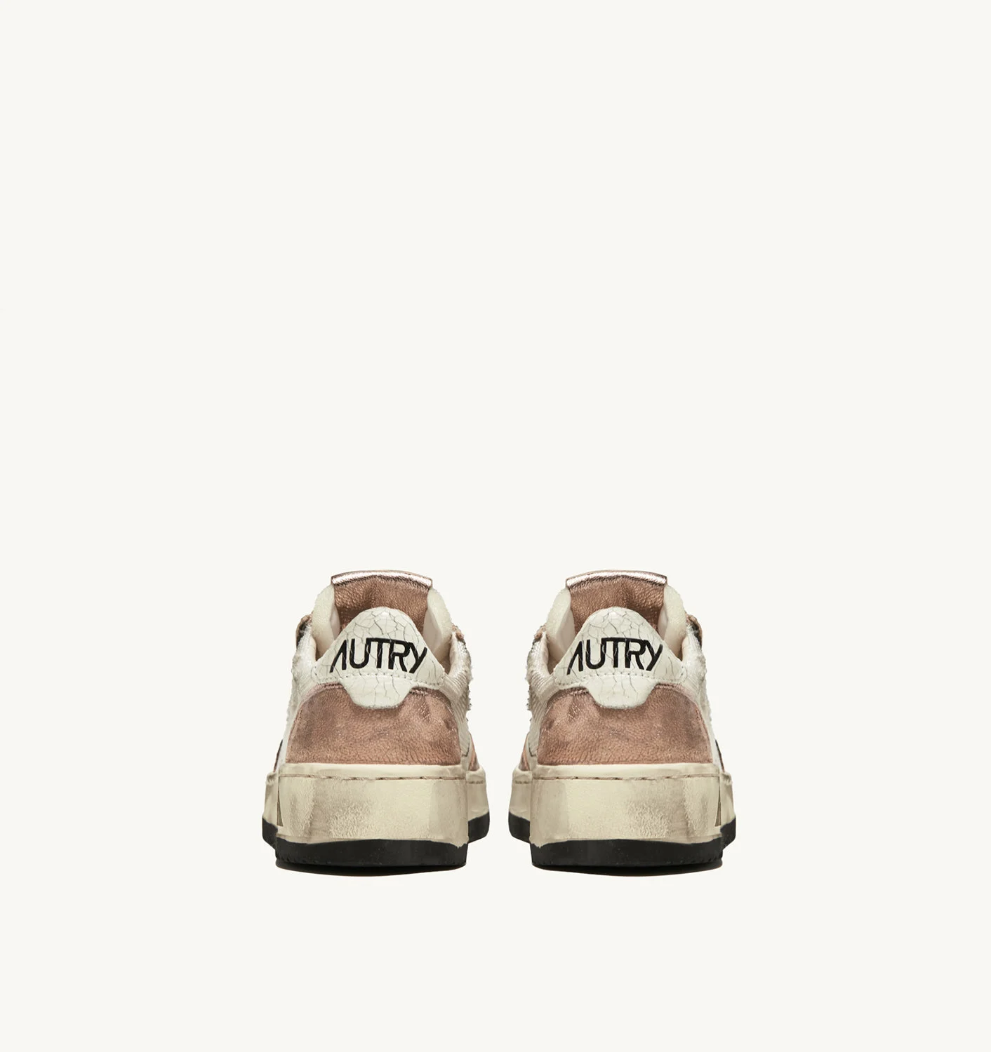 SNEAKERS MEDALJØR LAV SUPER VINTAGE I MESH E RUSSKIN FARVE BIANCO E ROSA