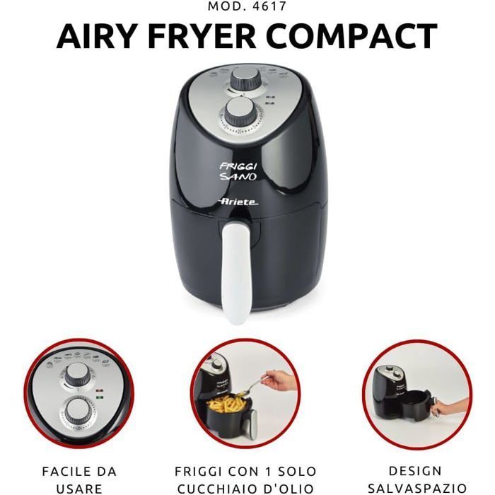 Air Fryer - WOODOURS - Compact Airy Fryer - 2 L - 1000 W - Black