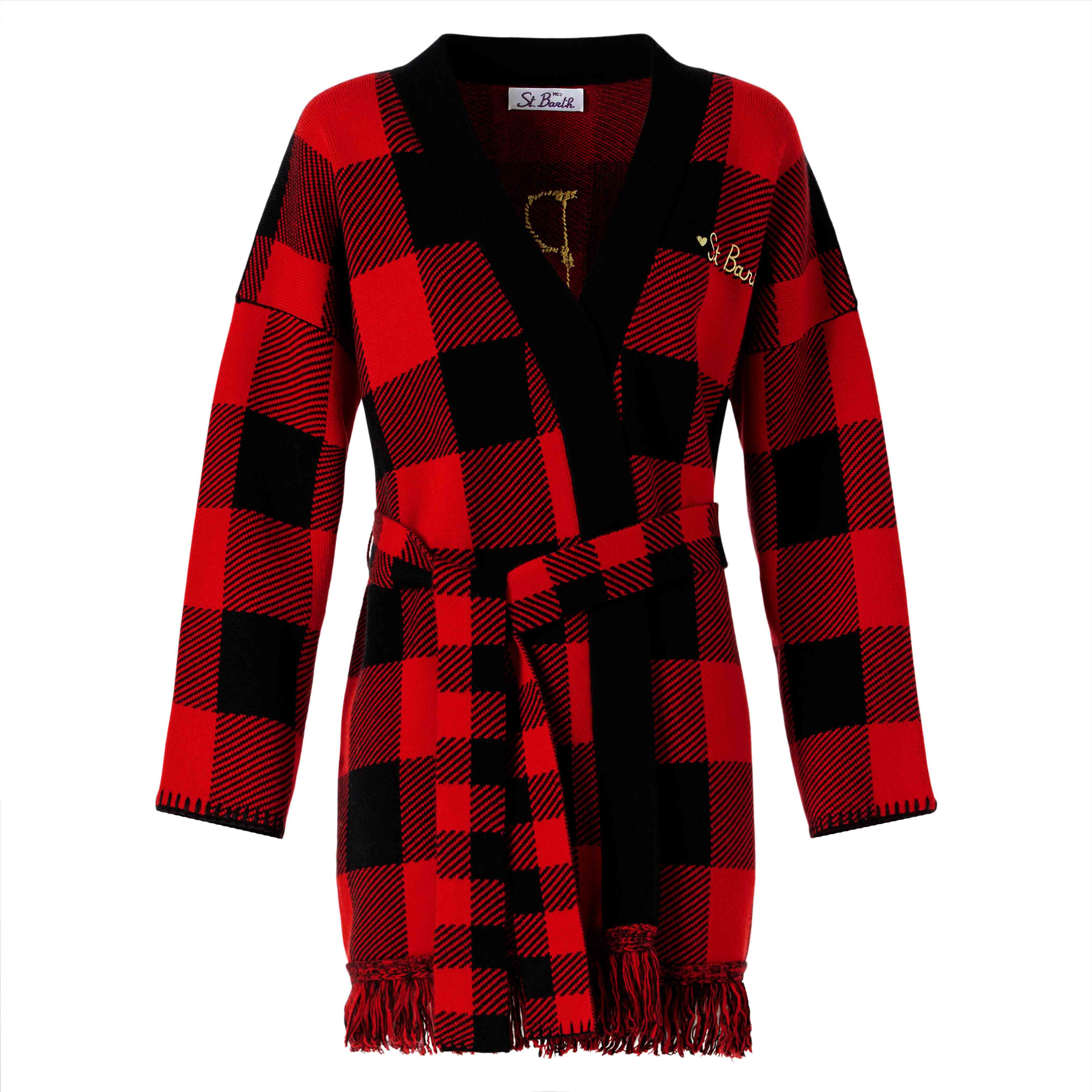 Cappotto da donna con cintura e ricamo St. Barth